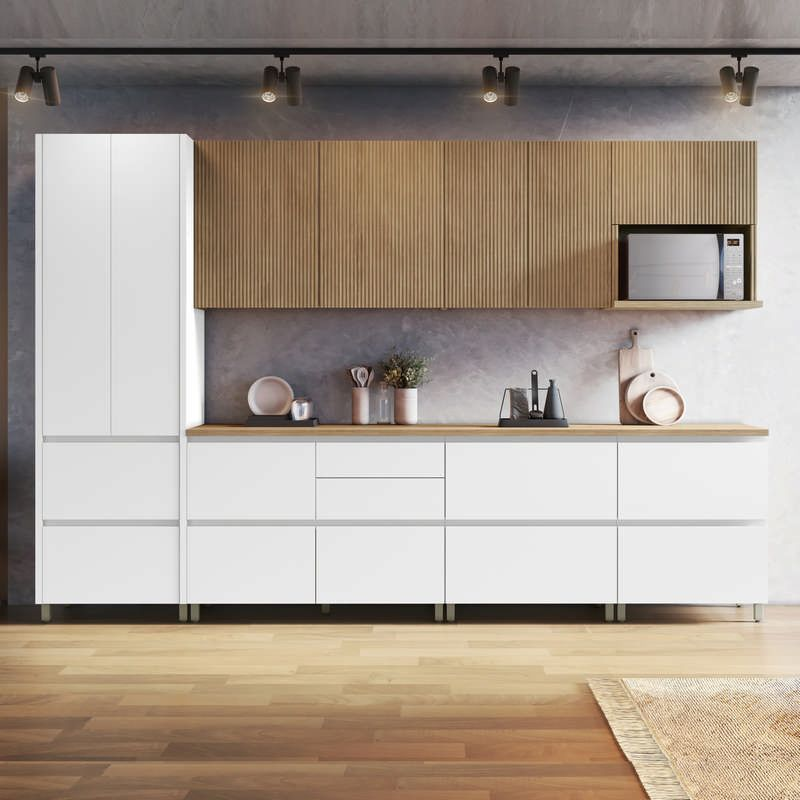 Cozinha modular Branco Nature Rainha 7 peças